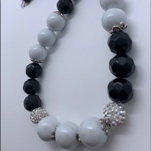 ❤️❤️❤️SOLD...NWT BLACK, WHITE NECKLACE WITH DIAMON
